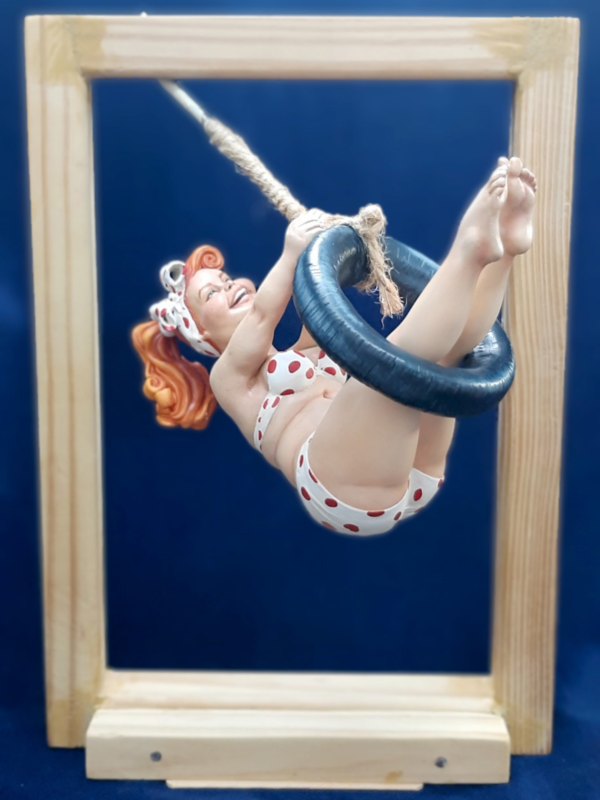 "Anne on the Beach" Polymer Clay Sculpture - Image 4