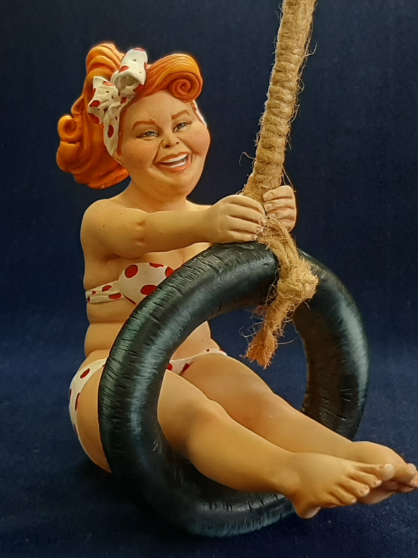 "Anne on the Beach" Polymer Clay Sculpture - Image 5
