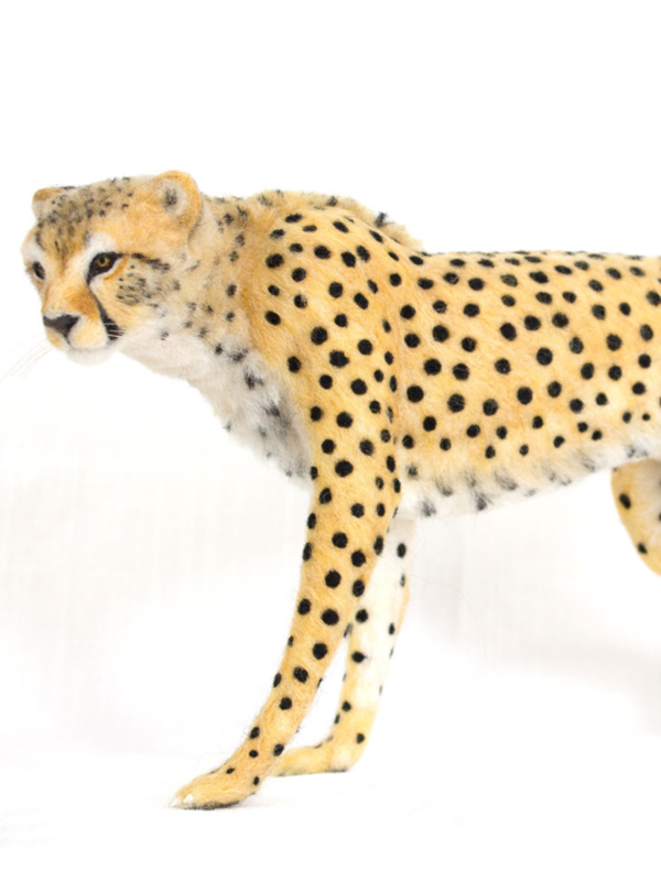 Needle Felt Cat Sculpture: Cheetah