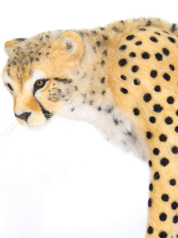 Needle Felt Cat Sculpture: Cheetah - Image 3