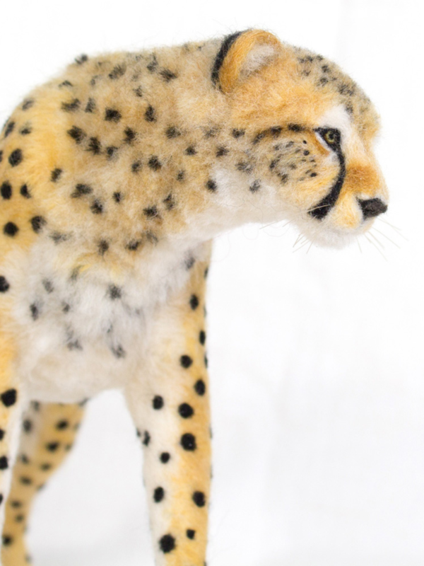 Needle Felt Cat Sculpture: Cheetah - Image 4