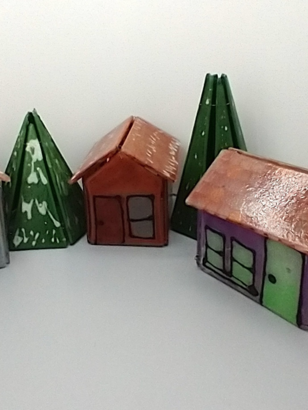 Fused Glass Christmas Village
