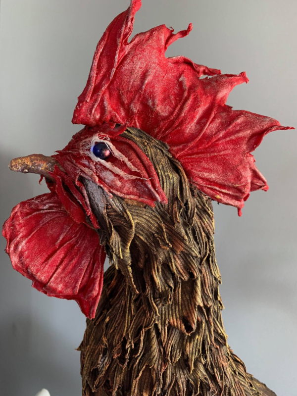 How to Create a Garden Rooster with Fabric Hardener
