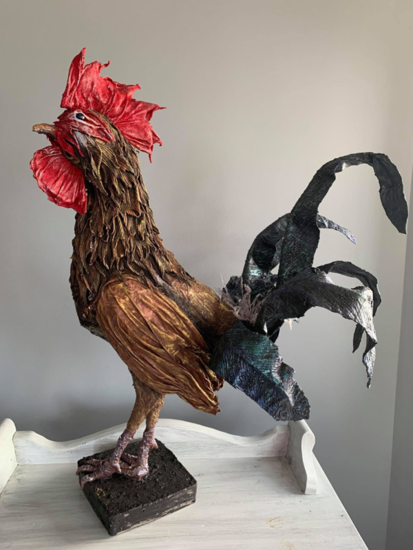How to Create a Garden Rooster with Fabric Hardener