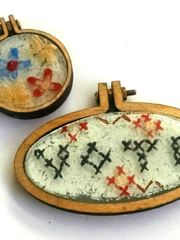 Fast Track: Fused Glass Embroidery Pendants