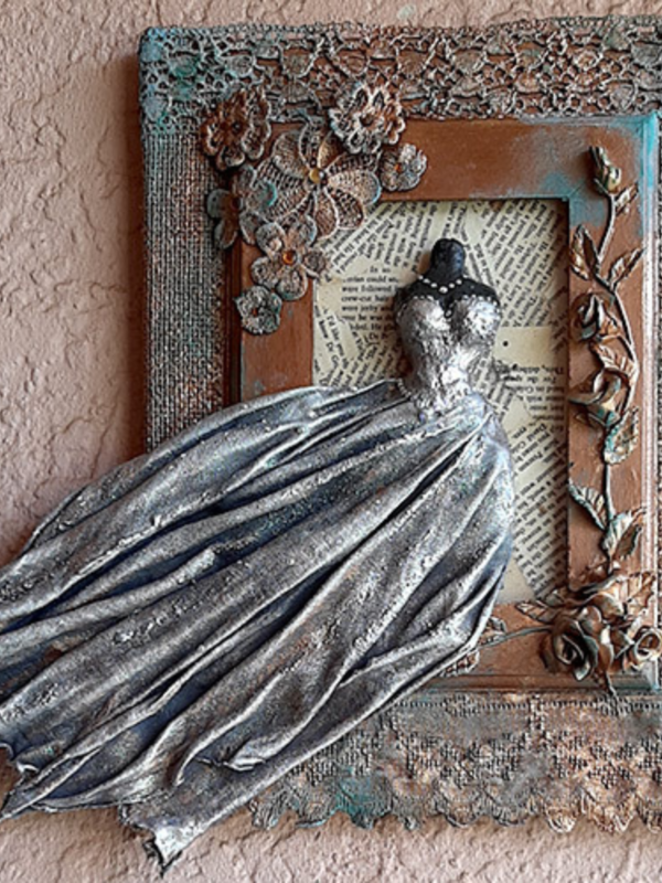 How to Make a Mixed Media Framed Mannequin on Canvas