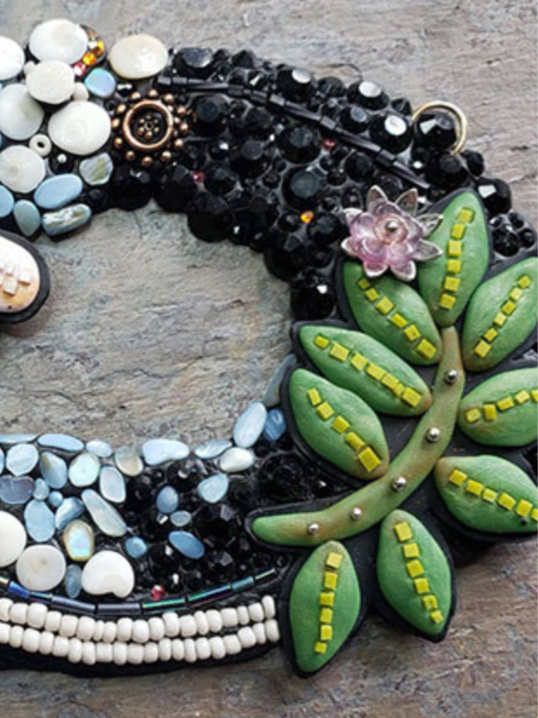 Polymer Clay & Mixed Media Mosaic Assemblage - Image 3