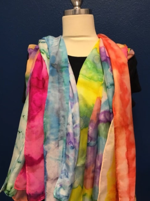 How to Paint Silk Scarves with Alcohol Inks