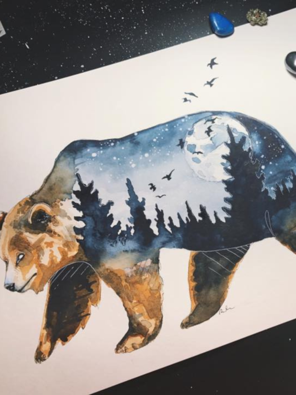 Mixed Media Watercolor Animals - Image 3