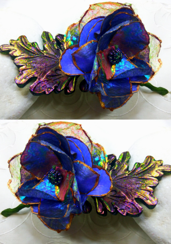 Combining Polymer Clay, Film, and Angelina Fibers to Create Mystery Flowers