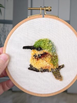 Macro Punch Needle: Stitch a Delicate Bird with Embroidery Thread
